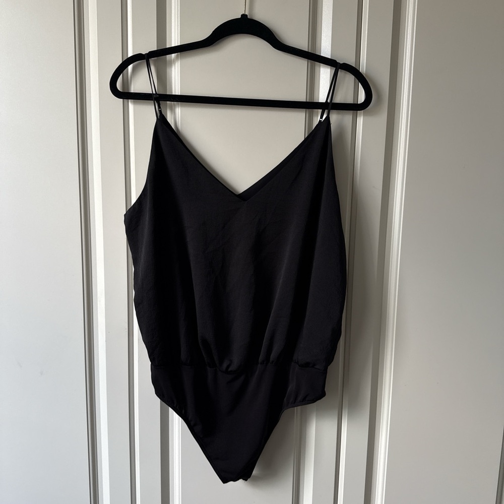Express Charcoal V-Neck Bodysuit